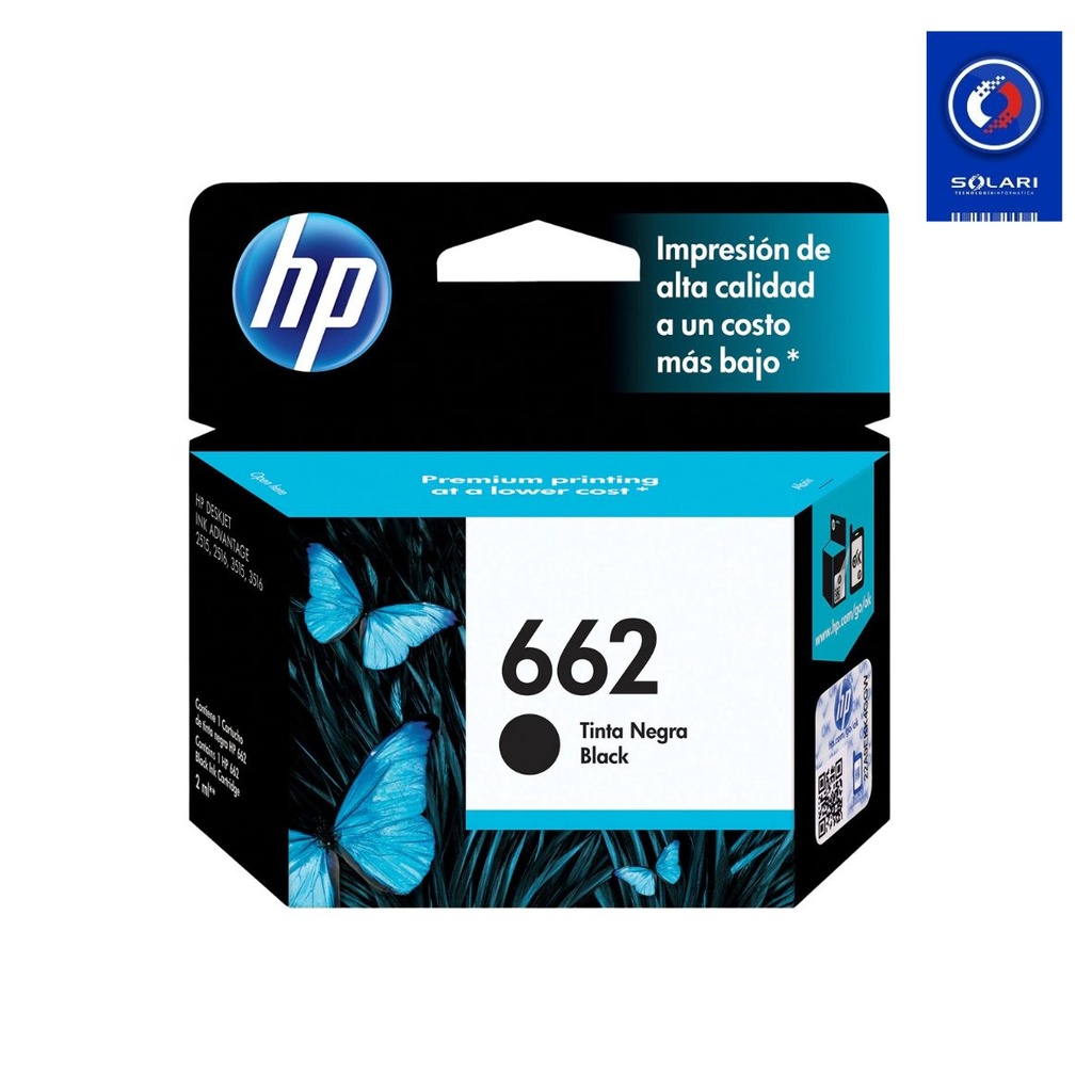 CARTUCHO NEGRO HP 662A ORIGINAL