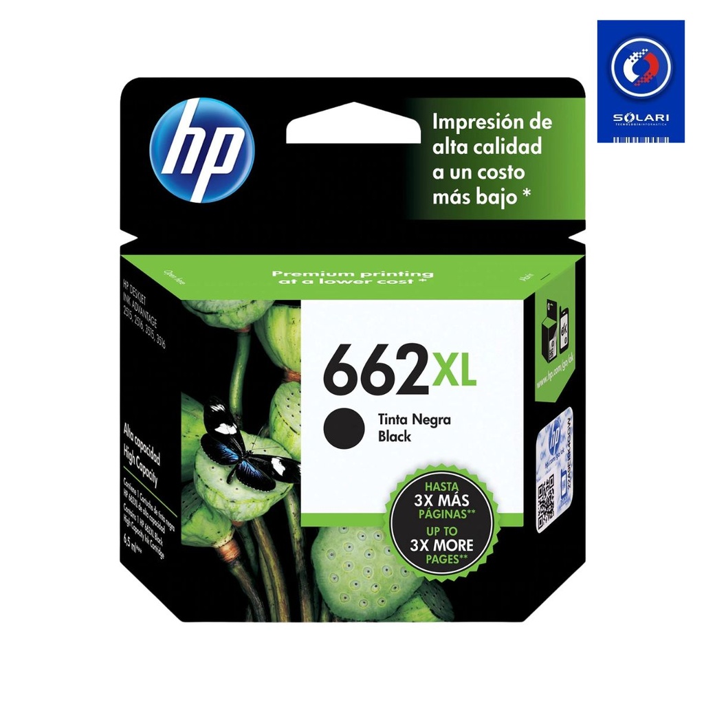 CARTUCHO NEGRO HP 662 XL 