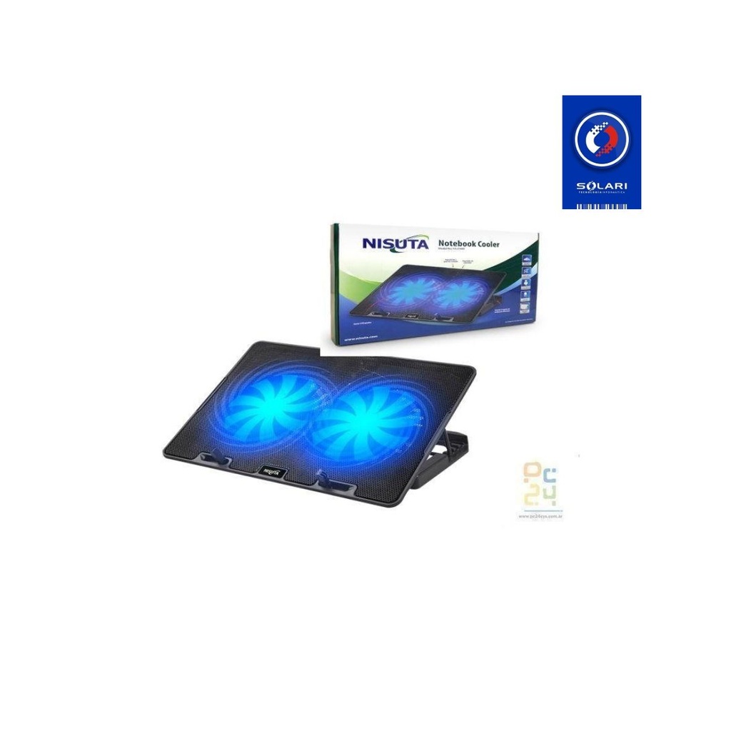 BASE NOTEBOOK RECLINABLE /HUB USB/LEDS/REGULADOR DE VELOCIDAD NISUTA NS-CN84