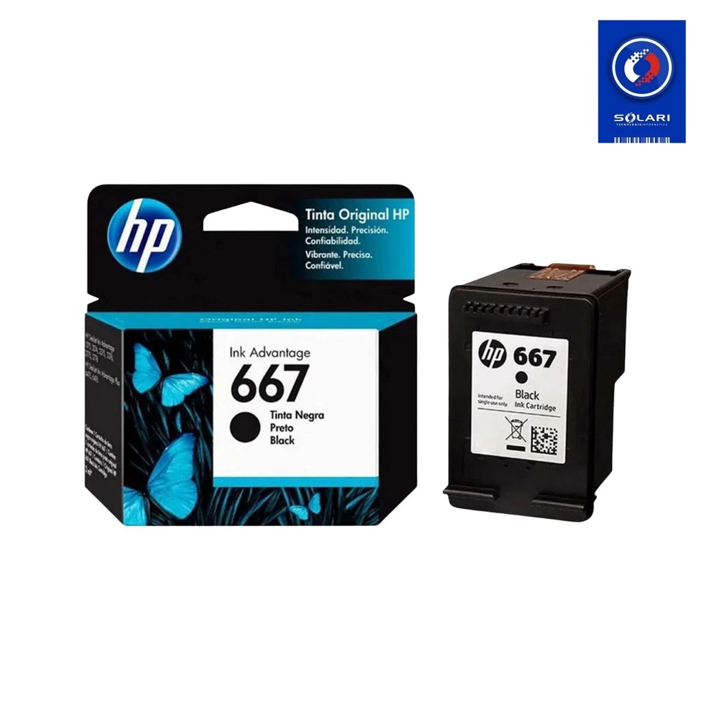 CARTUCHO DE TINTA NEGRO  HP 667 ORIGINAL