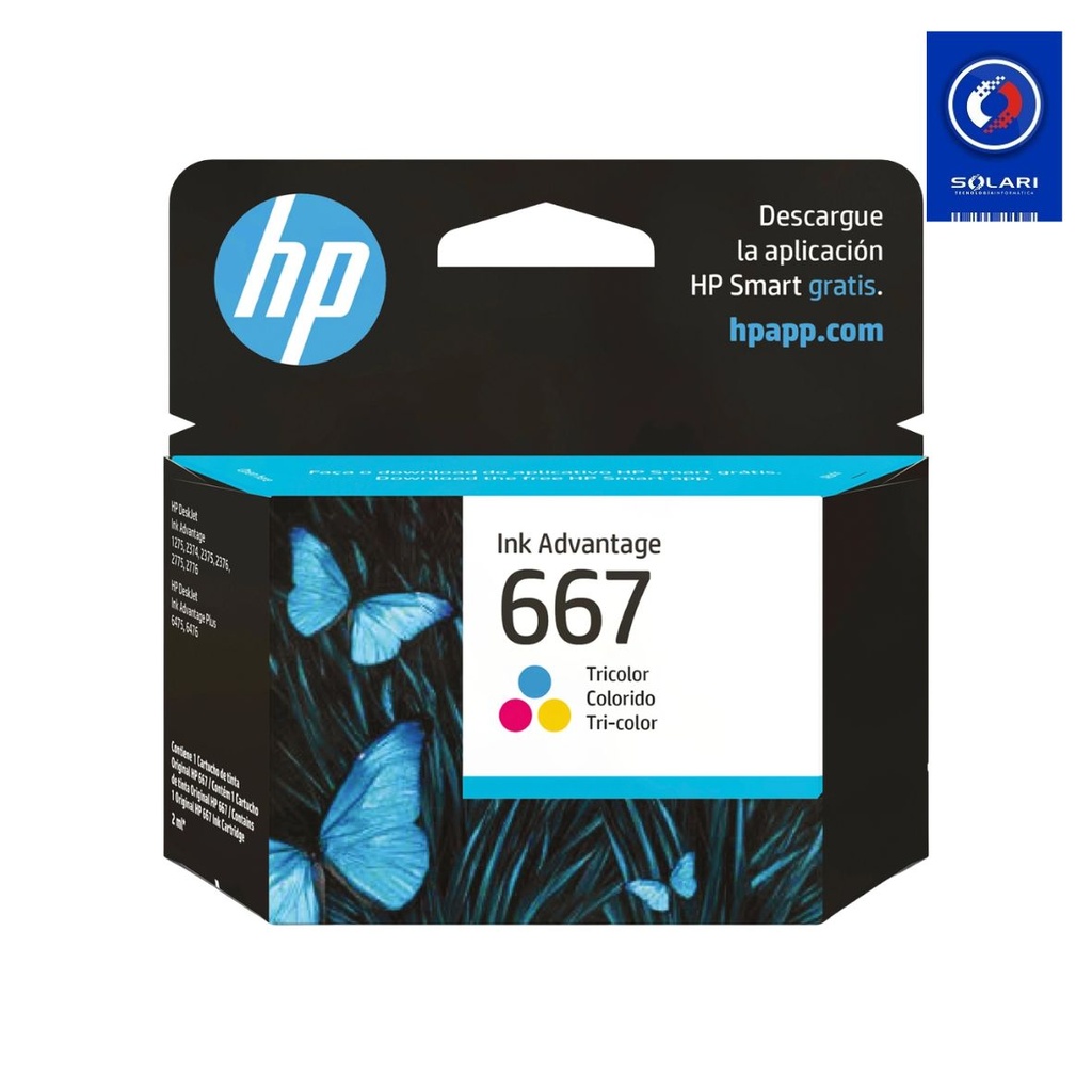 CARTUCHO DE TINTA HP TRICOLOR 667 ORIGINAL