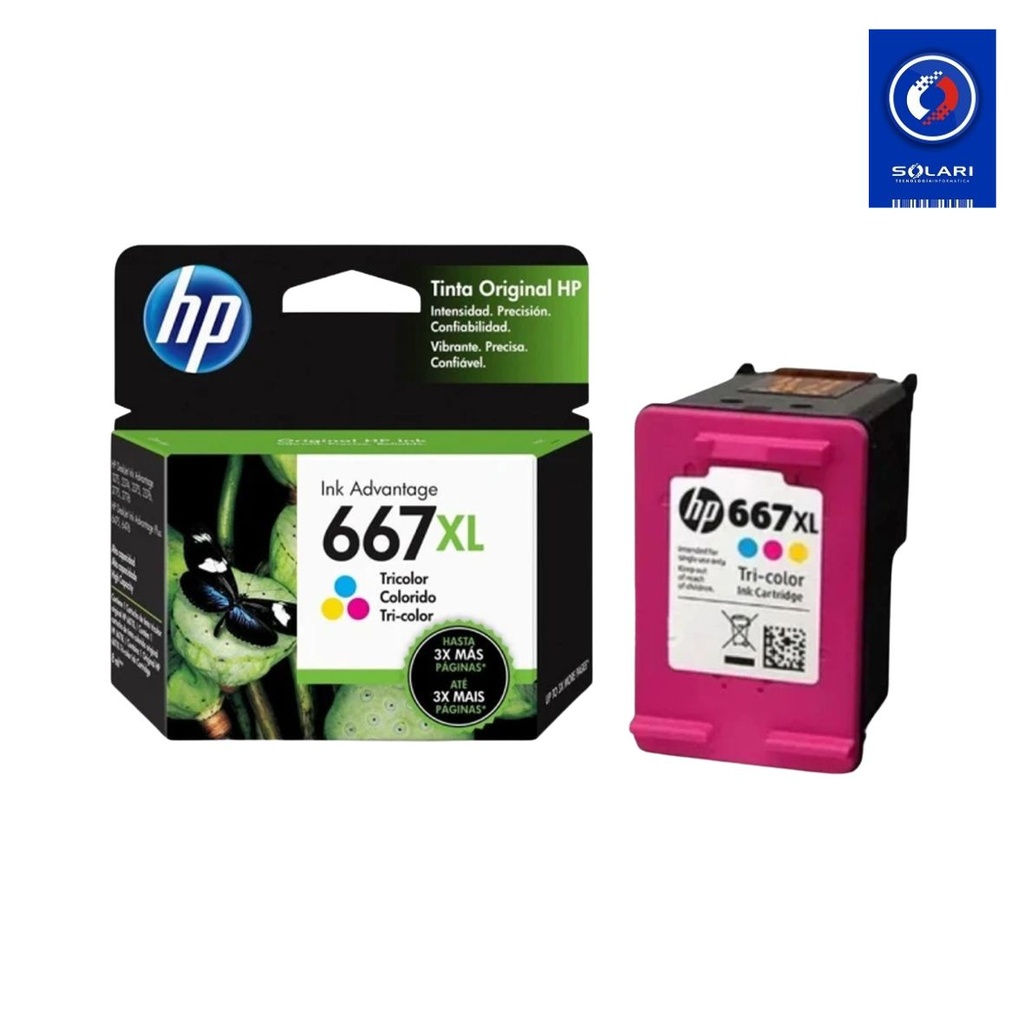 CARTUCHO DE TINTA HP 667 XL TRICOLOR ORIGINAL