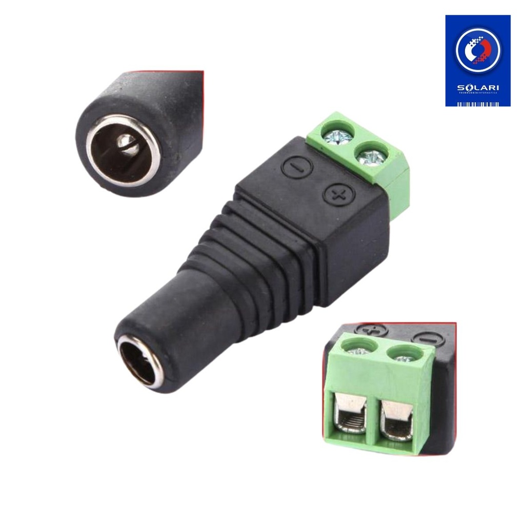 CONECTOR HEMBRA PARA CAMARA SEGURIDAD CON BORNERA