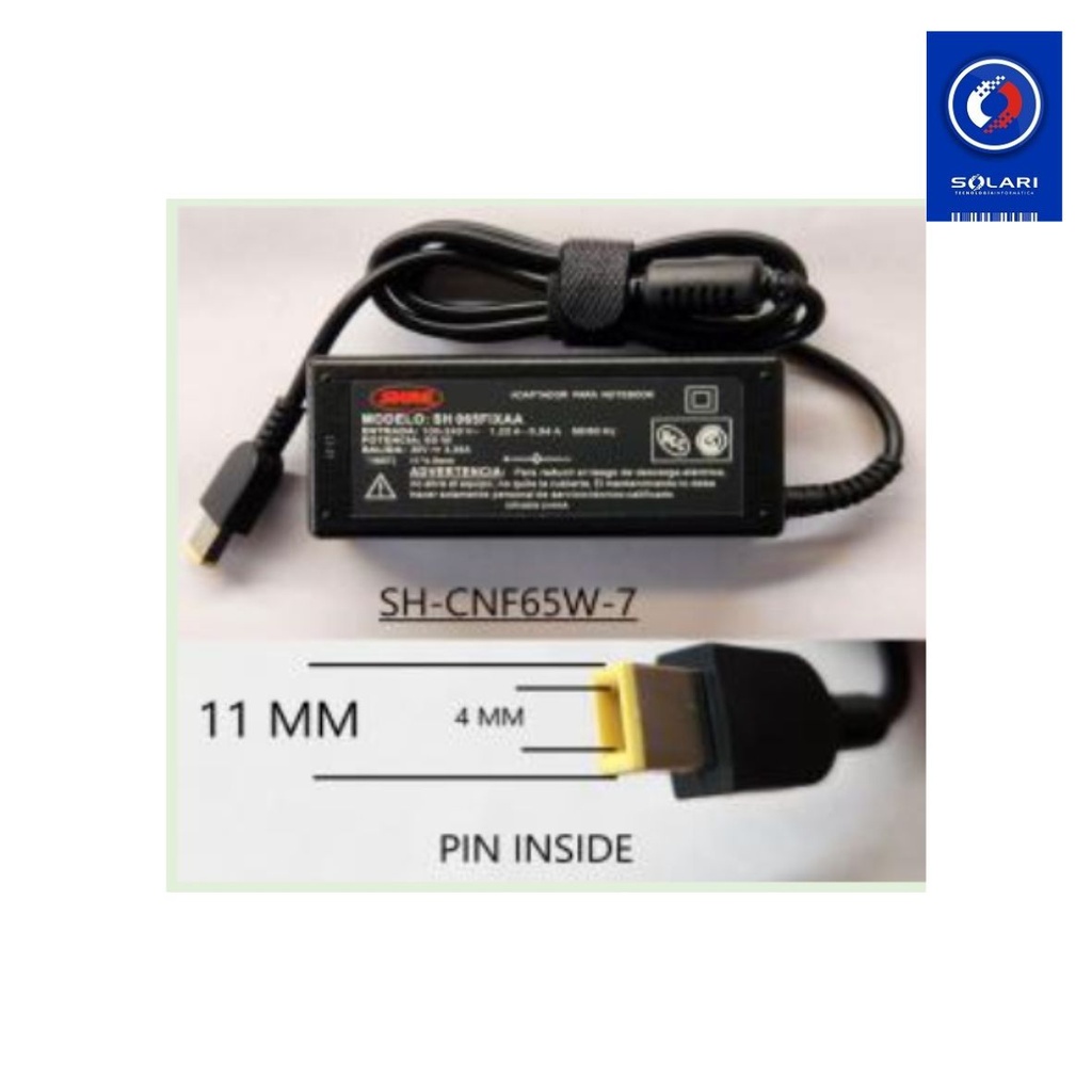 CARGADOR NOTEBOOK LENOVO, IBM 20V SH-CNF65W-7