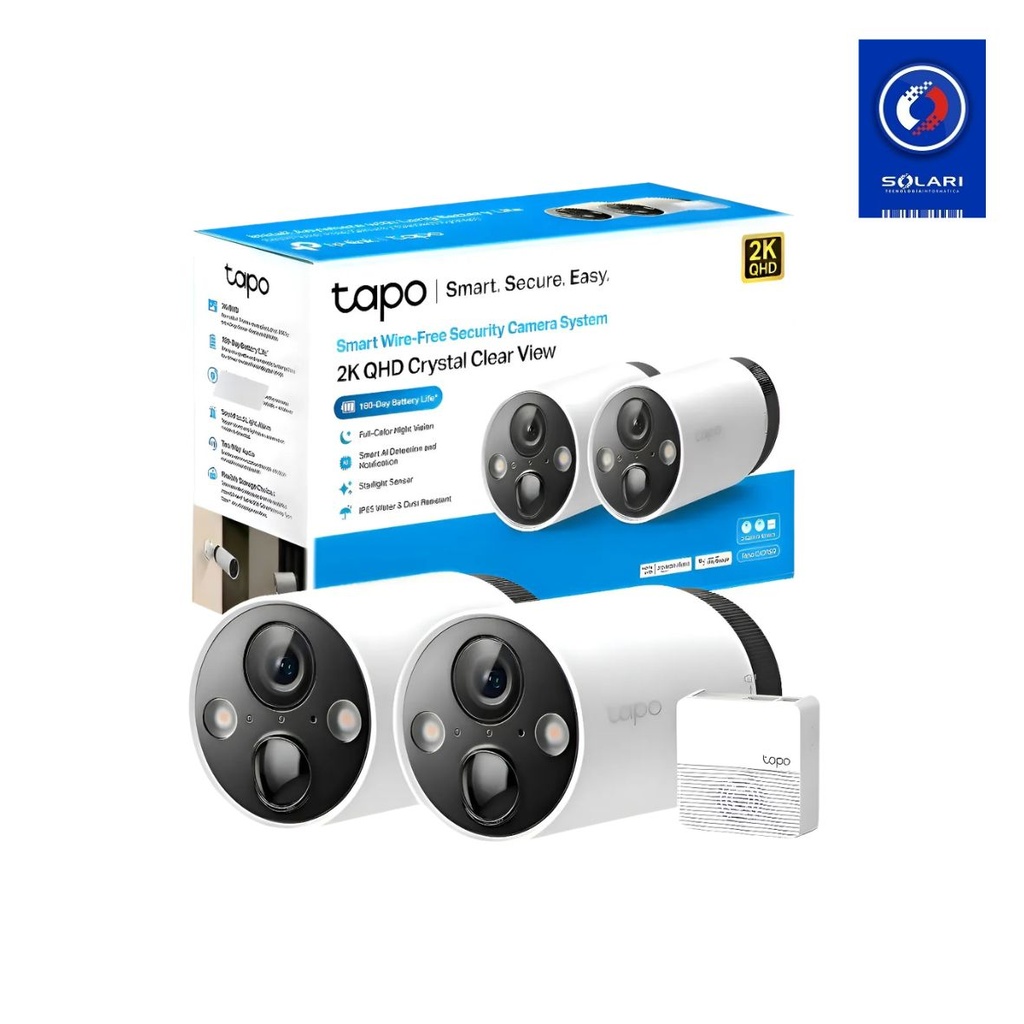 TAPO C420S2 SISTEMA 2 CAMARA IP A BATERIA EXT DAY/NIGHT + USB
