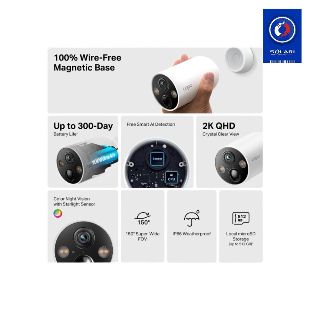 TAPO C425 CAMARA IP A BATERIA MOVIMIENTO REMOTO WIFI