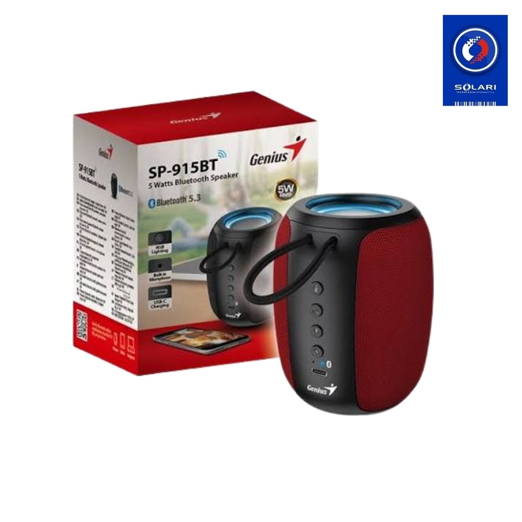 PARLANTES GENIUS SP-915BT BLUETOOTH ROJO